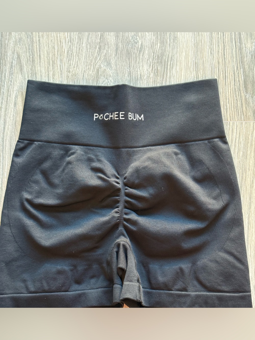 Pchee Bum High-Waist Scrunch Butt Shorts - Black